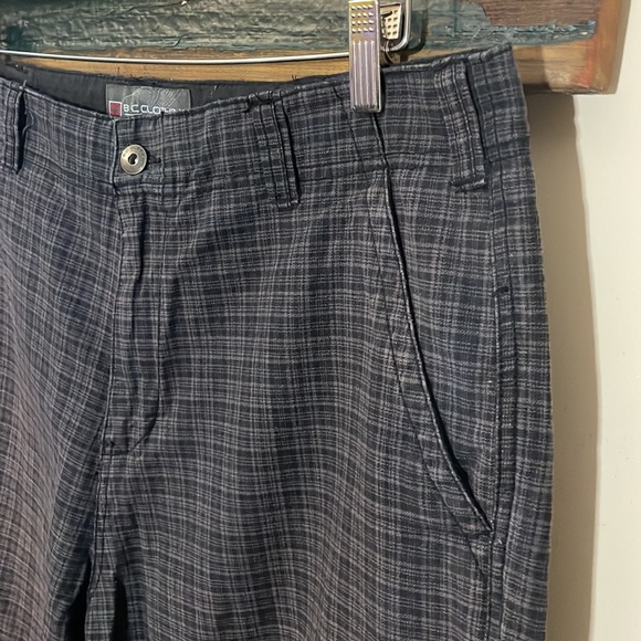 2/$18 BC Clothing Grey and Black Plaid Cargo Shorts Size 36 - Picture 6 of 12